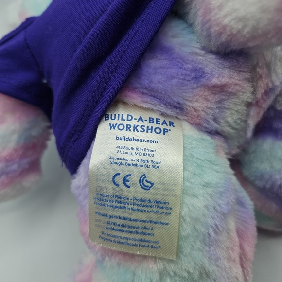 Build A Bear Plush Pastel Swirl Tie Dye Kitty Cat Pink Purple 16" with shirt - Picture 5 of 6
